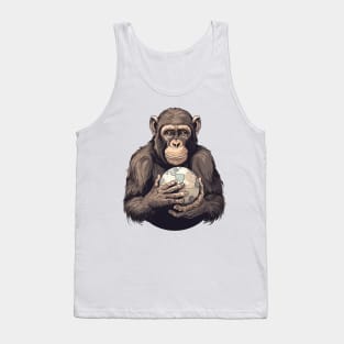 Earth Day, Earth Month and Everyday... A young cute ape holding the world in his hands with care. Tank Top